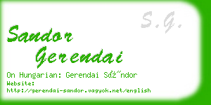 sandor gerendai business card